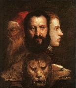  Titian Allegory of Time Governed by Prudence oil on canvas